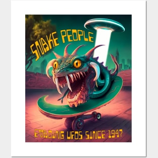 Snake People, Evading UFOs Since 1947, Retro Science Fiction Posters and Art